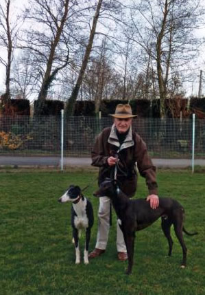 100A AUTHOR WITH GREYHOUNDS